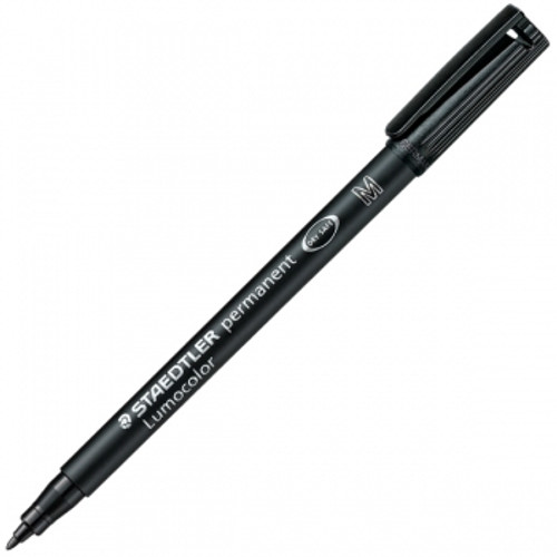 STAEDTLER 317 LUMOCOLOR PENS PERMANENT MEDIUM 0.8-1.0mm Black (Box of 10)