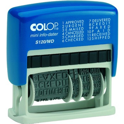 COLOP S120/WD WORD-DATE RED/BLU PAD