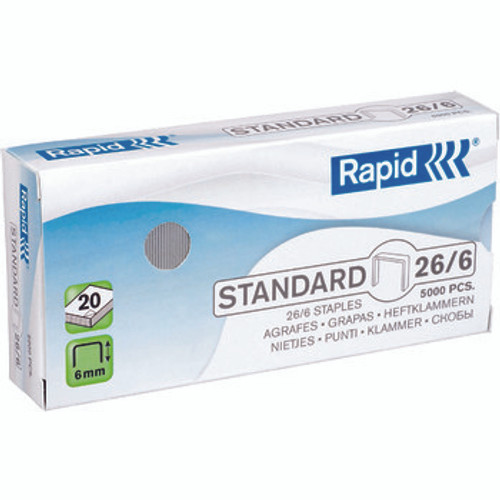 RAPID 26/6 STAPLES BOX 5000