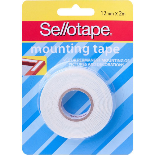 SELLOTAPE PERMANENT MOUNTING Tape 12mmx2m White