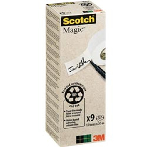 SCOTCH 900 MAGIC TAPE 100% Recycled 19x33m 9 Rolls *** While Stocks Last ***