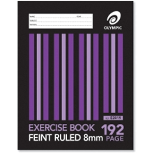 OLYMPIC EXERCISE BOOK E2819 225 x 175mm, 192 Pages, 8mm Feint Ruled
