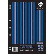 Olympic Reinforced Loose Leaf Refill R75 A4 50 Leaf 7mm (141412/ 140979)
