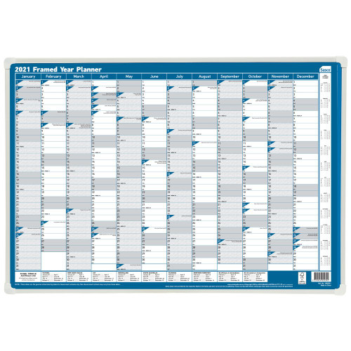 SASCO ERASABLE FRAMED PLANNER (500X700MM) (Pre-Order Now for 2027) ** ETA 2/11/2026 **