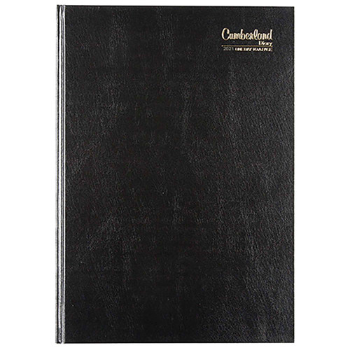 CUMBERLAND BUSINESS DIARY A4, 2 Page to a Day 1/4Hr Appointments Black (Pre-Order Now for 2027) ** ETA 2/11/2026 **