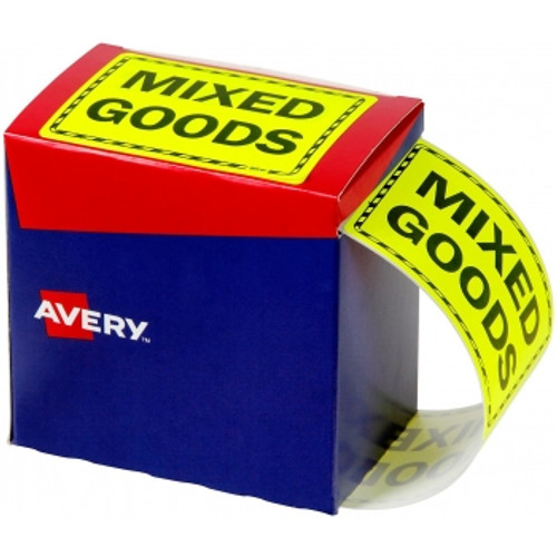 LABELS AVERY MIXED GOODS FLUORO YELLOW 125X75 (750)