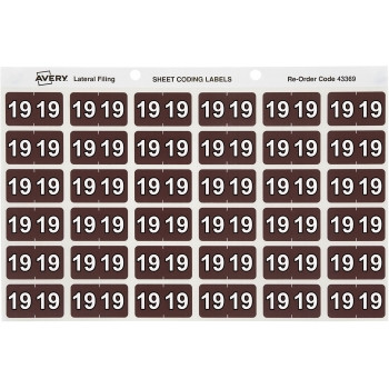 SIDE TAB COLOUR CODING LABELS 25 X 38 MM, BROWN 180 LABELS