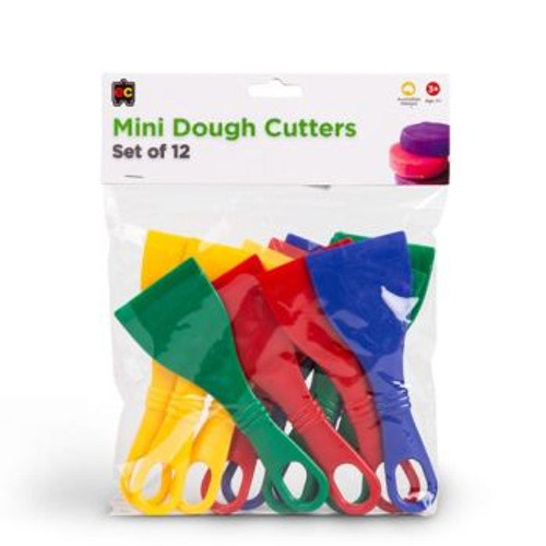 MINI DOUGH CUTTERS 12PK 4 COLOURS