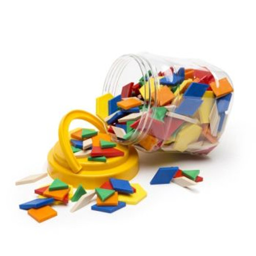 PATTERNBLOCKS PLASTIC 250PCS IN STORAGE JAR