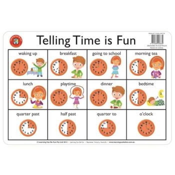 TELLING TIME IS FUN PLACEMAT