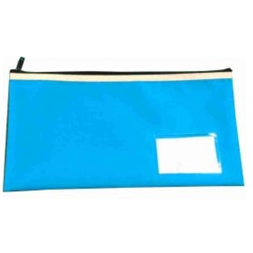 POLYESTER NAME CARD PENCIL CASE 1 Zip Light Blue 35 x 18cm