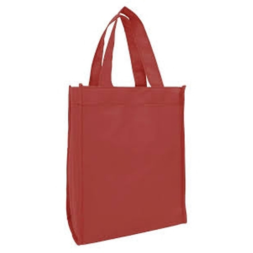 MAROON NON WOVEN BAG WITH NO GUSSET 80GSM POLYPROPYLENE LONG SHOULDER HANDLES 38CMX42CM