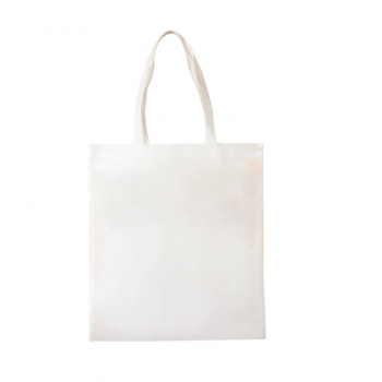 WHITE NON WOVEN BAG WITH NO GUSSET 80GSM POLYPROPYLENE LONG SHOULDER HANDLES 38CMX42CM