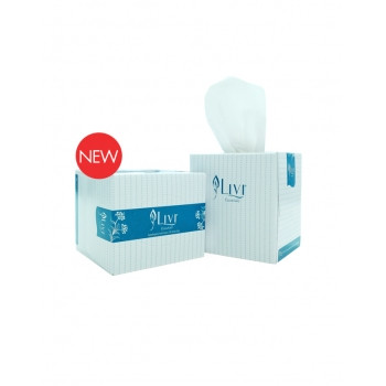 LIVI ESSENTIALS FACIAL TISSUE CUBE Hypoallergenic Cube 2ply 90s