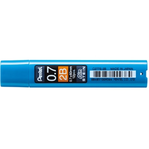 PENTEL MECHANICAL PENCIL LEAD REFILLS 0.7mm 2B (New Version) (Pack of 12)