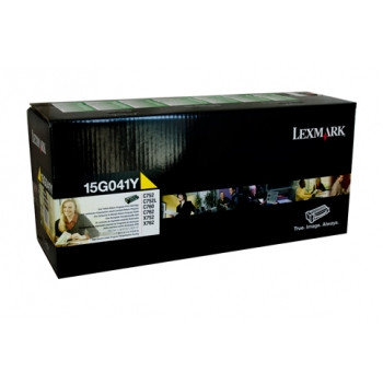 LEXMARK 15G041C ORIGINAL YELLOW PREBATE TONER CART 6K Suits C752/760/762