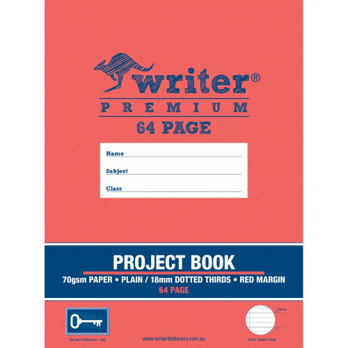 WRITER PREMIUM PROJECT BOOK 64PG PLAIN/18MM DOTTED THIRDS + MARGIN KEY 330X245MM