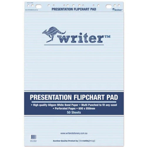 850X600MM 50 SHEET 60GSM BOND PRESENTATION FLIPCHART PAD MULTI PUNCHED - BOX OF 2