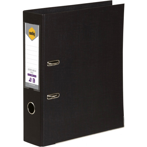 MARBIG LEVER ARCH FILE FOOLSCAP BLACK