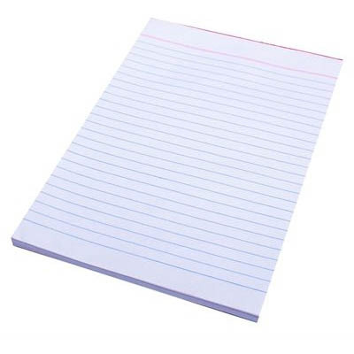 Quill Bank Pad Ruled Both Sides 60gsm A5 90 Leaf - White (01820)