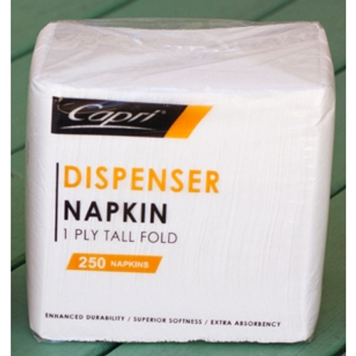 CAPRI DISPENSER NAPKINS TALL E FOLD 1 PLY CARTON OF 5000