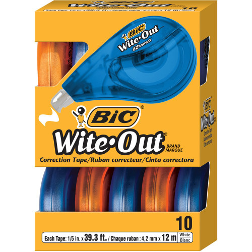 BIC Wite-Out Correction Tape EZ Pack of 10 75079012