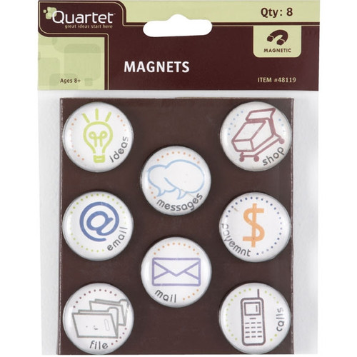 QUARTET TASK MAGNETS assorted pk of 8