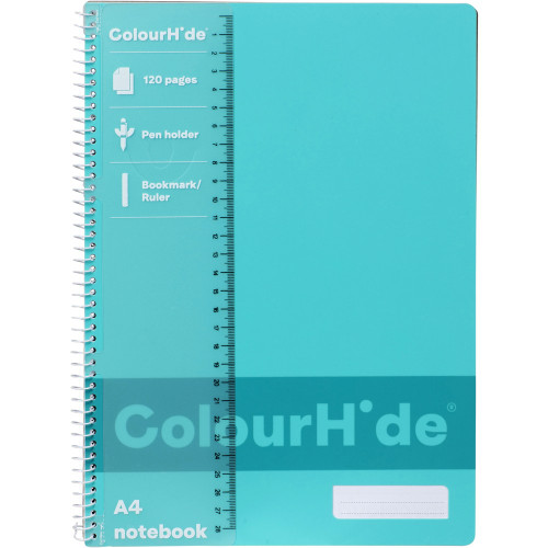 COLOURHIDE NOTEBOOK A4 120 Page Aqua