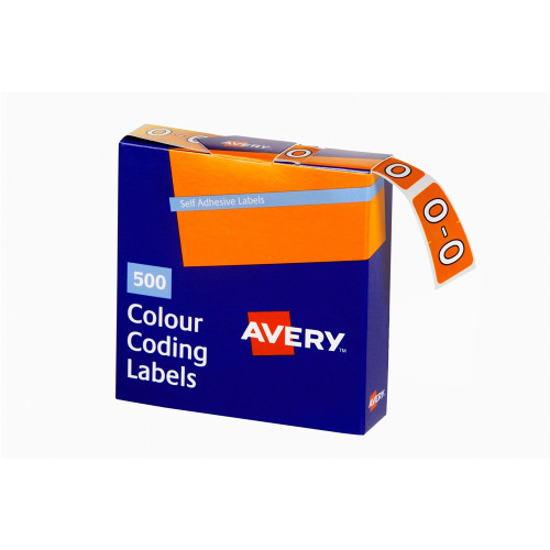 AVERY ALPHABET CODING LABEL O SIDE TAB 25X38MM ORANGE BOX (Pack of 500)