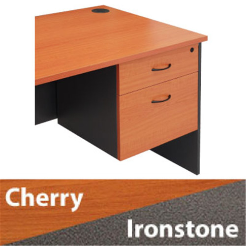 FIXED PEDESTAL 3 DRAW CHERRY & IRONSTONE CDKP3D