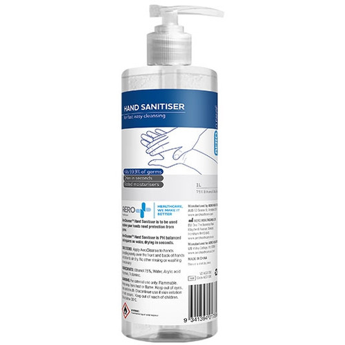 AeroCleanse Antibacterial Hand Sanitiser Gel 75% Ethanol 1L