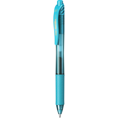 Pentel BL107 Energel X  Liquid Gel Pen Retractable Fine 0.7mm Turquoise, Box of 12