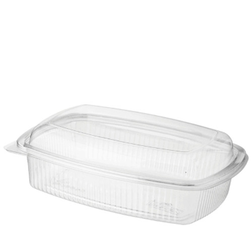 Eco-Smart Food Container 750ml with Clear Hinged Dome Lid Attached - Carton of 150