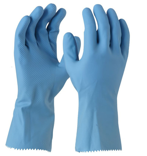 Maxisafe Blue Latex Silverlined Glove 33cm, Large Size (8-8.5)