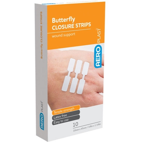 AEROPLAST Butterfly Wound Closures 45 x 10mm, Box of 10