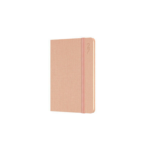 Debden Designer Diary Week To View A5 Textured Fabric Peach (Pre-Order Now for 2027) ** ETA 30/9/2026 **
