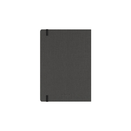 Debden Designer Diary Week To View A5 Textured Fabric Charcoal (Pre-Order Now for 2027) ** ETA 30/9/2026 **