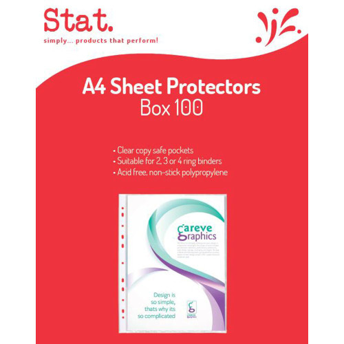 STAT SHEET PROTECTORS A4 Clear Pack of 100