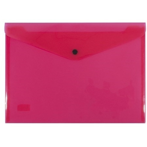BEAUTONE DOCUMENT WALLET STANDARD PP A4 BUTTON CLOSURE RED
