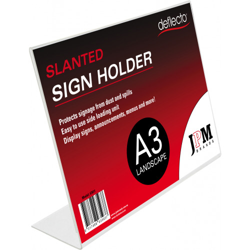 Deflecto A3 Landscape Slanted Sign Holder **