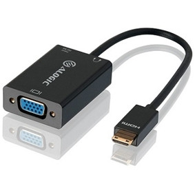 ALOGIC 15CM MICRO  HDMI TO VGA ADAPTER WITH 3.5MM AUDIO - MALE TO FEMALE (FULL HD -1920 X 1080)