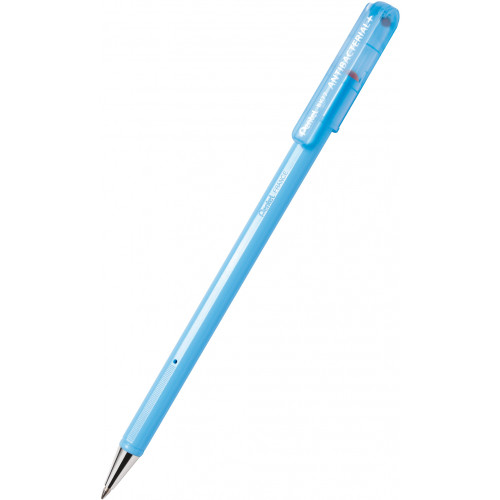 Pentel BK77AB Superb Antibacterial Ballpoint Pen 0.7mm Fine Blue, Box of 12