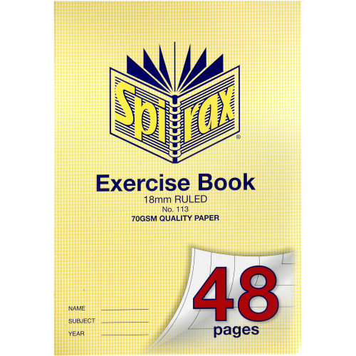 SPIRAX 113 EXERCISE BOOK A4 48PG 18MM 70gsm