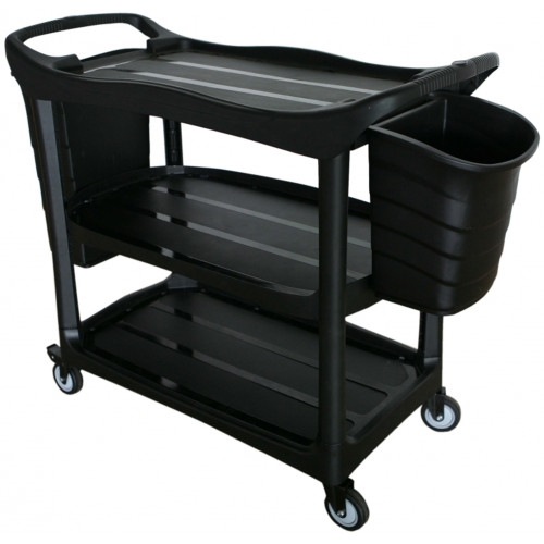 CLEANLINK UTILITY TROLLEY WITH BUCKETS BLACK  HAS 2 CTNS