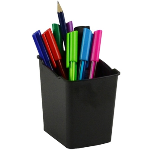 ITALPLAST PEN PENCIL CUP LARGE BLACK 95 (L) x 75 (W) x 101 (H) 100% Recycled Material & 100% Recyclable