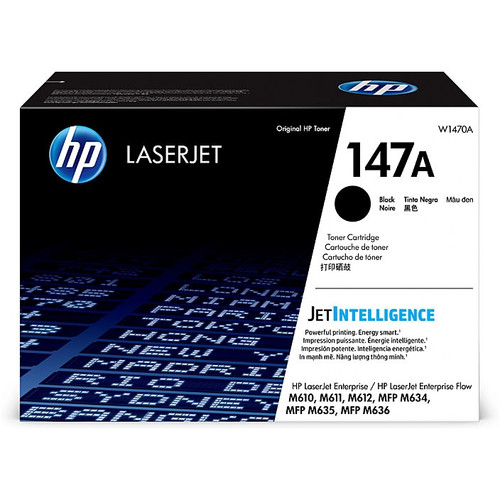 HP #147A BLACK TONER W1470A 10.5K (SUITS HP LASERJET ENT M610, HP LASERJET ENT M611, HP LASERJET ENT M612, HP LASERJET ENT MFP M634, HP LASERJET ENT MFP M635, HP LASERJET ENT MFP M636) **