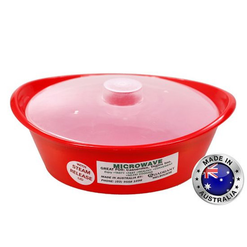 Microwave Casserole Cooker 23 x 21 x 9cm (1.25Lt) With Steam Release Lid (Made in Australia)
