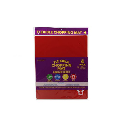 Colour Coded Flexible Chopping Mat Pack 38 x 30cm (Pack of 4) (KA0154) **