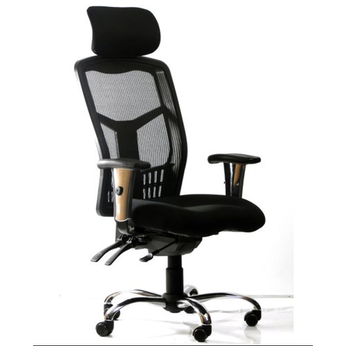 DIABLO HIGH BACK EXECUTIVE CHAIR WITH HEAD REST - BLACK