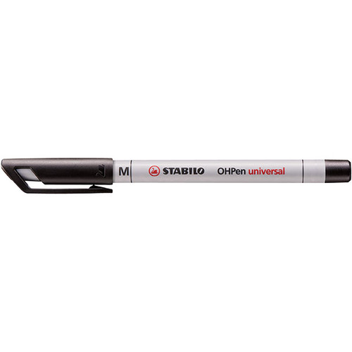 Stabilo Ohpen Universal Overhead Projector Pen Soluble Medium Black, Pack of 10